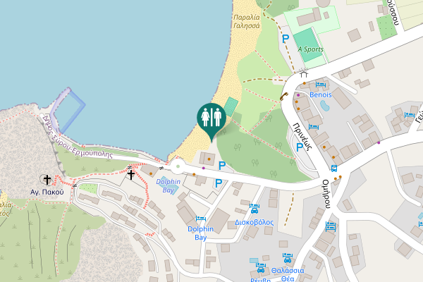 Map showing location of Γαλησσάς Toilet