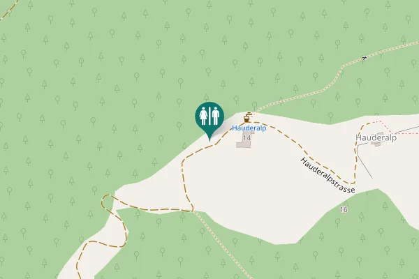 Map showing location of Hauderalpstrasse Toilet