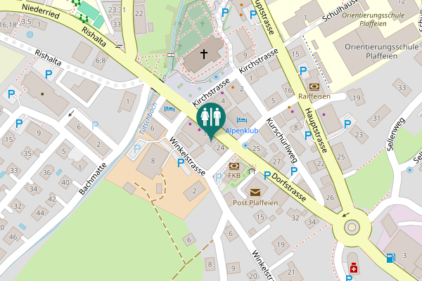 Map showing location of Dorfstrasse 24 Toilet