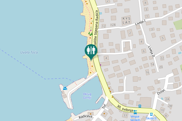 Map showing location of Šetalište Stjepana Radića 4 Toilet
