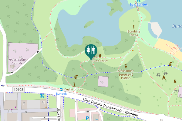 Map showing location of Ulica Damira Tomljanovića - Gavrana 5 Toilet