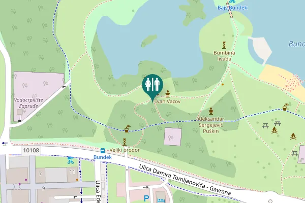 Map showing location of Ulica Damira Tomljanovića - Gavrana 5 Toilet