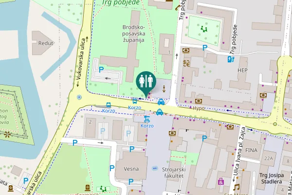 Map showing location of Petra Krešimira IV Toilet