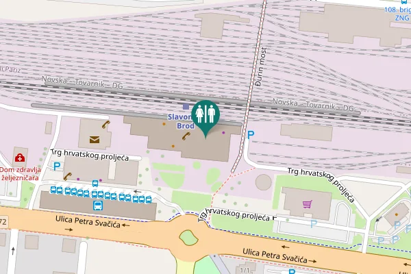 Map showing location of Trg hrvatskog proljeća 7 Toilet