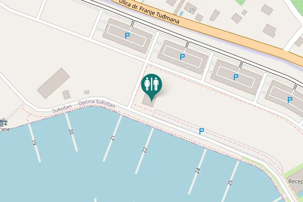 Map showing location of Ulica dr. Franje Tuđmana Toilet
