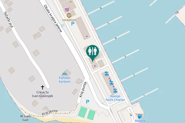 Map showing location of Obala kraljice Jelene 55 Toilet