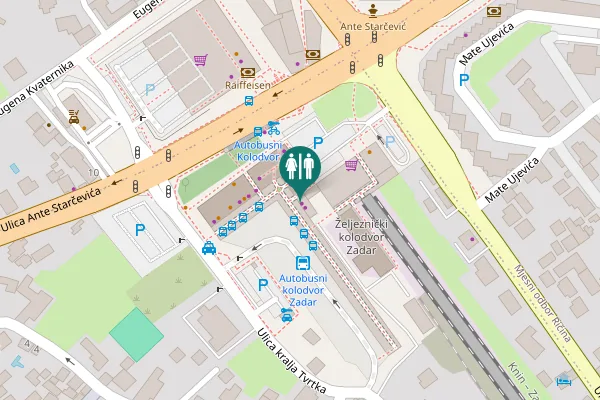 Map showing location of Ulica Ante Starčevića 2 Toilet