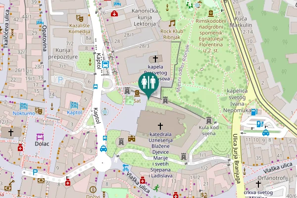 Map showing location of City of Zagreb Toilet