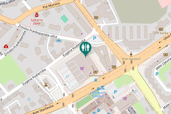 Map showing location of Ulica Ante Starčevića 5a Toilet