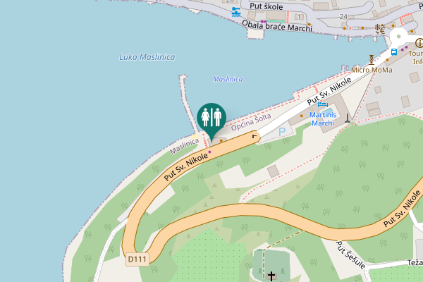 Map showing location of Put Sv. Nikole Toilet
