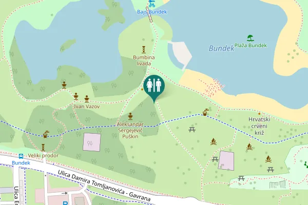 Map showing location of Ulica Damira Tomljanovića - Gavrana Toilet
