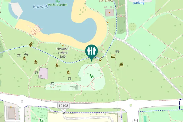 Map showing location of Ulica Damira Tomljanovića - Gavrana 3 Toilet