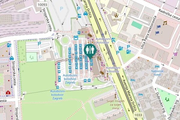 Map showing location of Avenija Marina Držića 4 Toilet