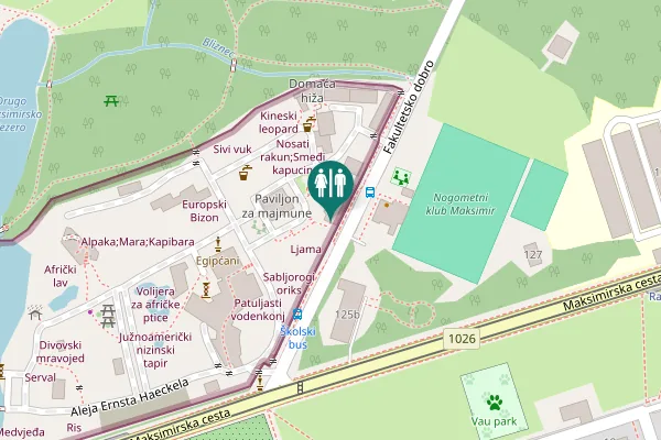 Map showing location of Maksimirski perivoj bb Toilet