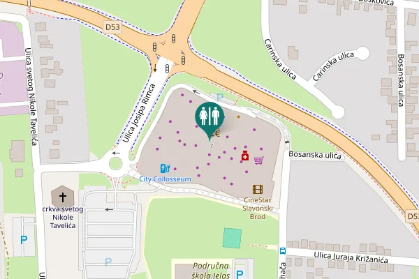 Map showing location of D53 7 Toilet