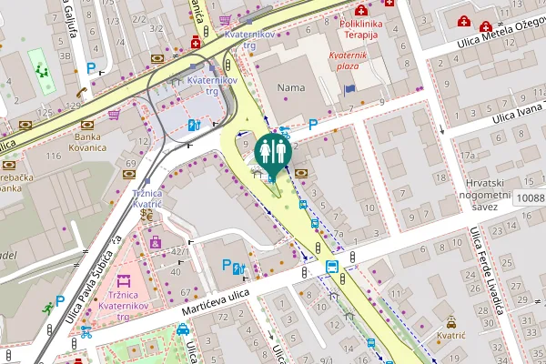 Map showing location of Ulica Vjekoslava Heinzela 1 Toilet