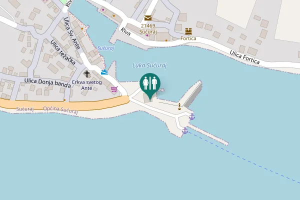 Map showing location of Ulica Trajektna Toilet