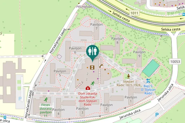Map showing location of Jarunska ulica 2 Toilet