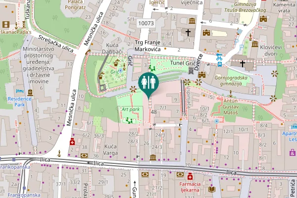 Map showing location of Strossmayerovo šetalište 16 Toilet