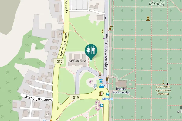 Map showing location of City of Zagreb Toilet
