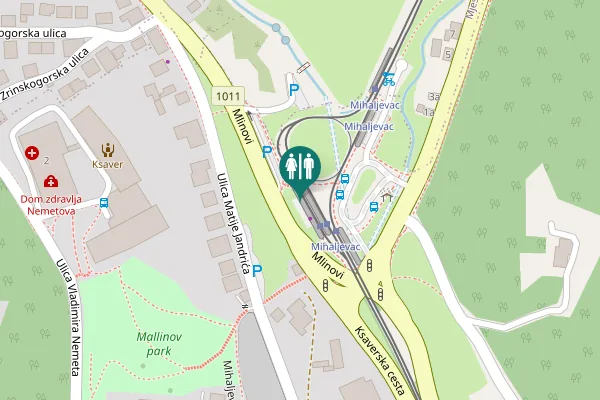 Map showing location of Mihaljevac ulaz - zapad Toilet