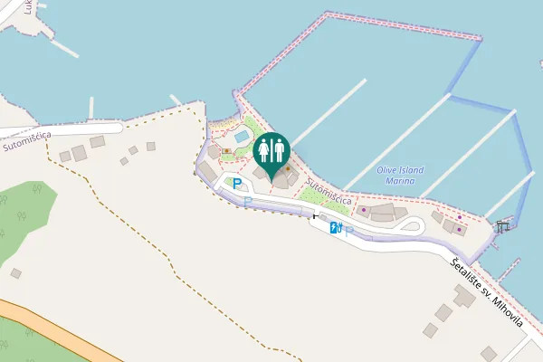 Map showing location of Šetalište sv. Mihovila Toilet