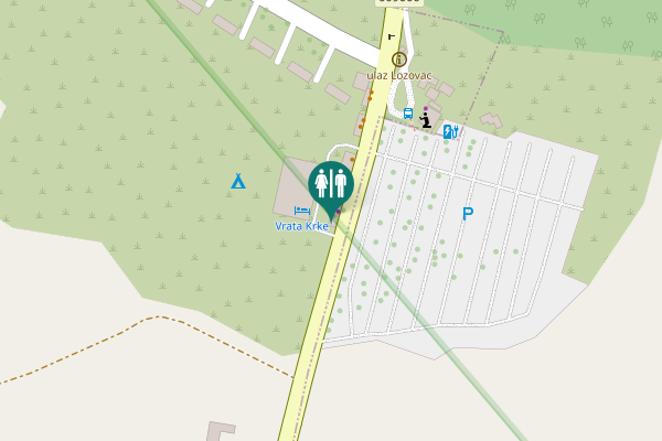 Map showing location of Krka restroom