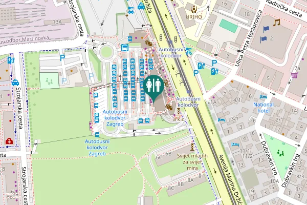 Map showing location of Avenija Marina Držića 4 Toilet