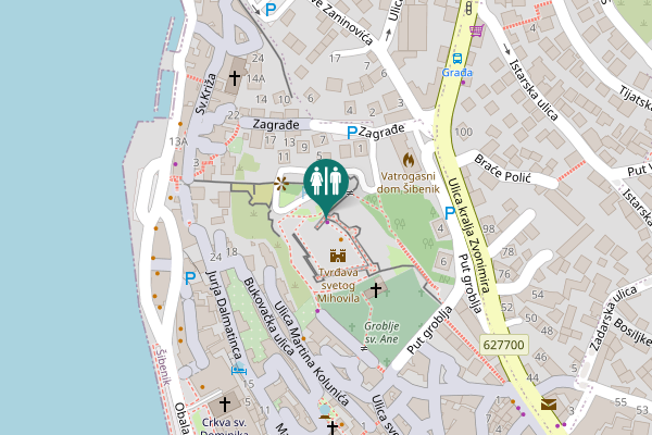 Map showing location of Zagrađe 21 Toilet