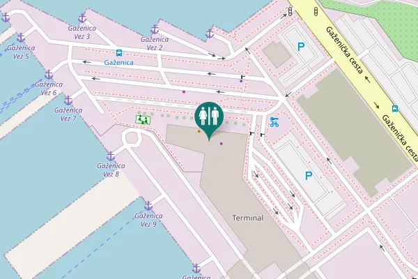 Map showing location of Gaženička cesta 7 Toilet