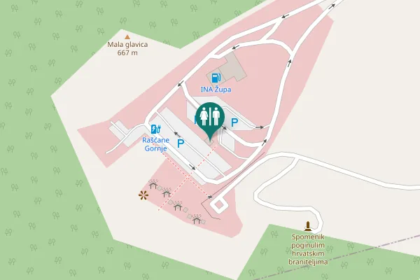 Map showing location of A1 10 Toilet
