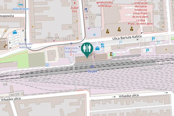 Map showing location of Trg Lavoslava Ružičke 2 Toilet