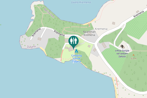 Map showing location of Kremena Toilet