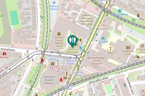 Map showing location of Tratinska ulica 1 Toilet