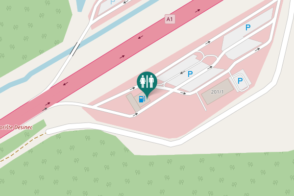 Map showing location of A1 201 Toilet