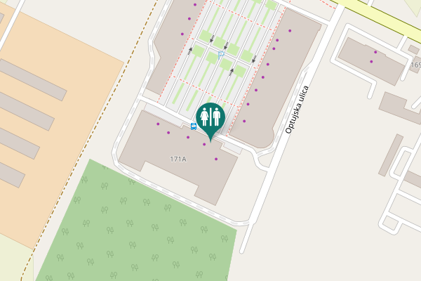 Map showing location of Optujska ulica 171A Toilet
