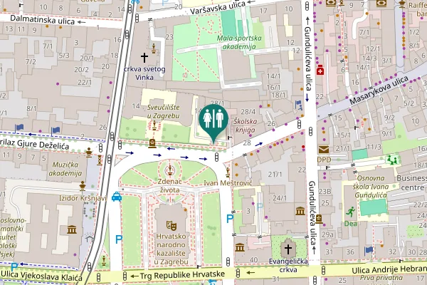 Map showing location of Trg Republike Hrvatske 14 Toilet