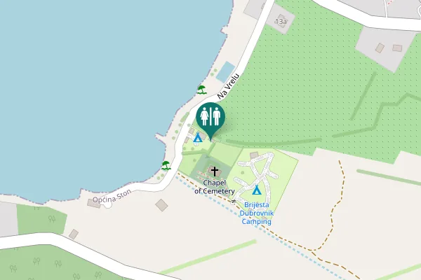 Map showing location of Na Vrelu 1B Toilet
