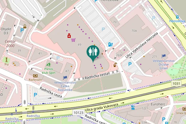 Map showing location of Radnička cesta 49 Toilet