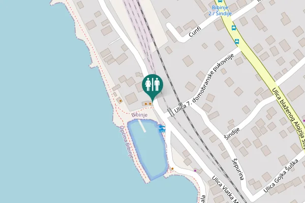 Map showing location of Ulica braće Radića Toilet