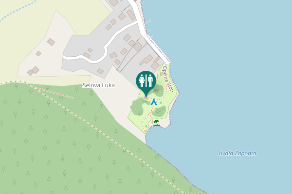 Map showing location of Općina Ston Toilet
