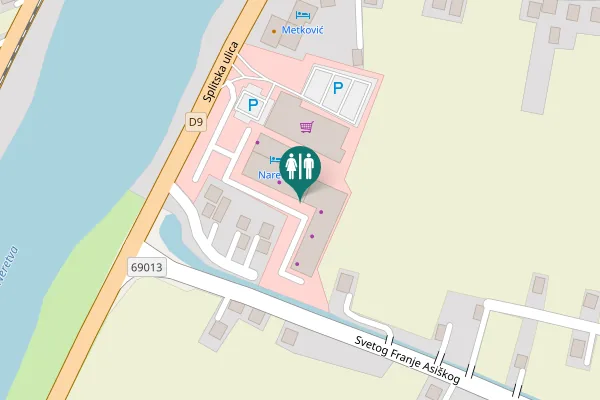 Map showing location of Grad Metković Toilet