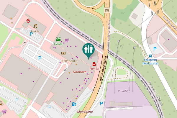 Map showing location of Ulica Velimira Škorpika 23 Toilet