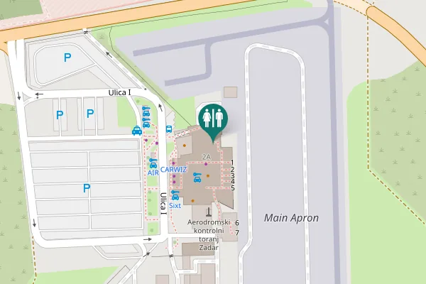 Map showing location of Ulica I 2A Toilet