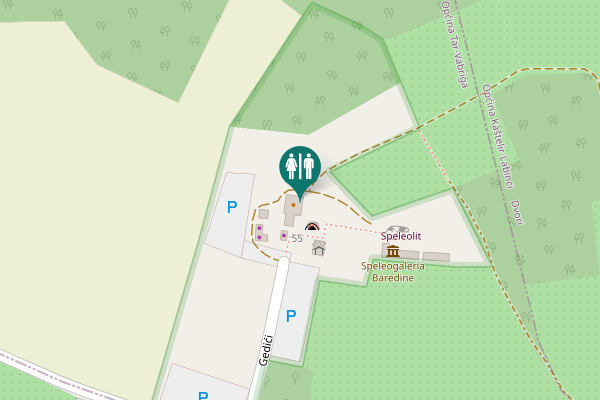 Map showing location of Gedići 55 Toilet
