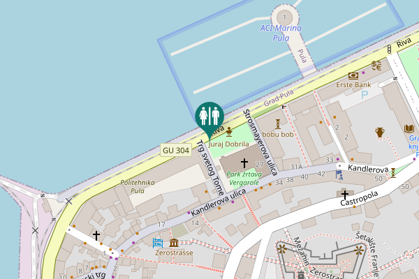 Map showing location of Riva Toilet