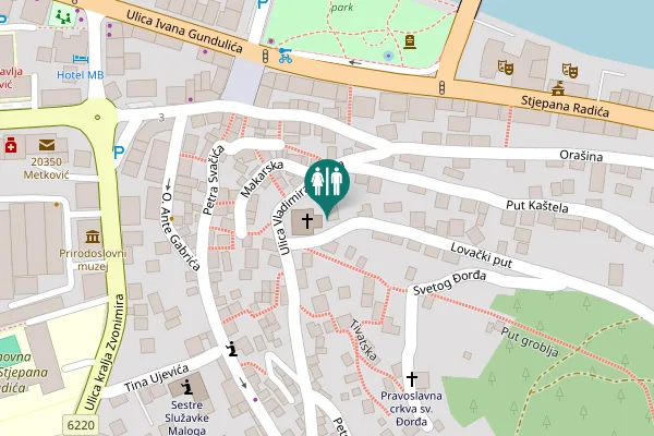 Map showing location of Lovački put Toilet
