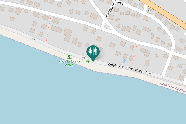 Map showing location of Obala Petra Krešimira IV Toilet