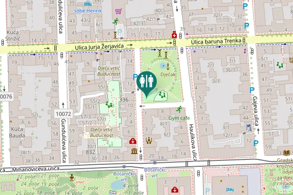 Map showing location of Trg kralja Petra Svačića 8 Toilet