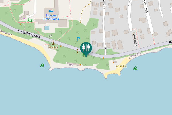 Map showing location of Put Zlatnog rata Toilet